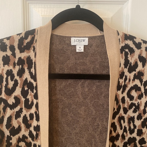J Crew Animal Print Cardigan. Size Small. - Picture 3 of 4